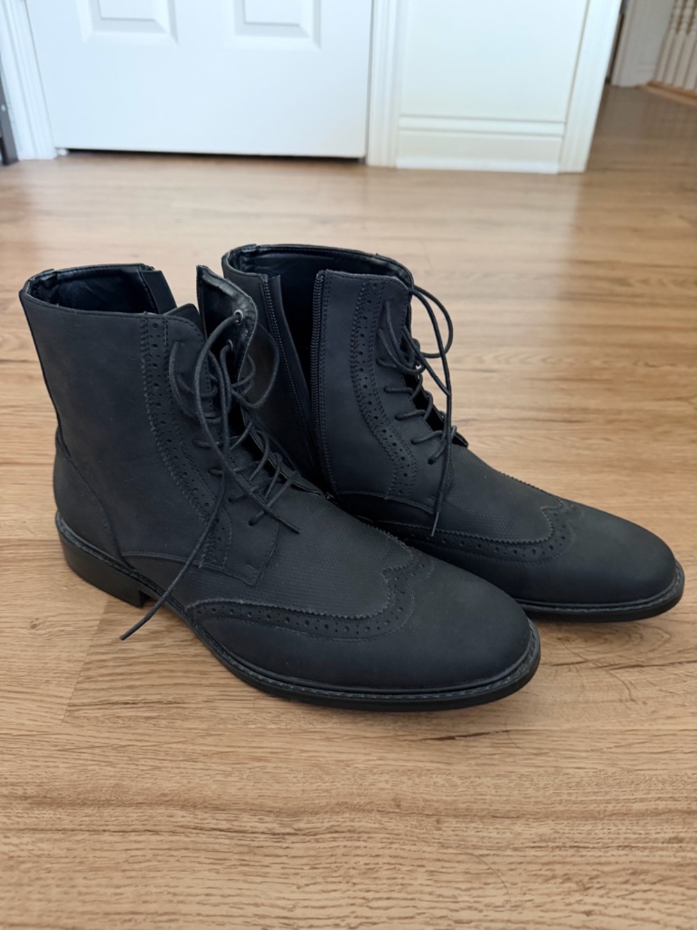 Unlisted Men's Black Lace-Up Chukka Wingtip Boots